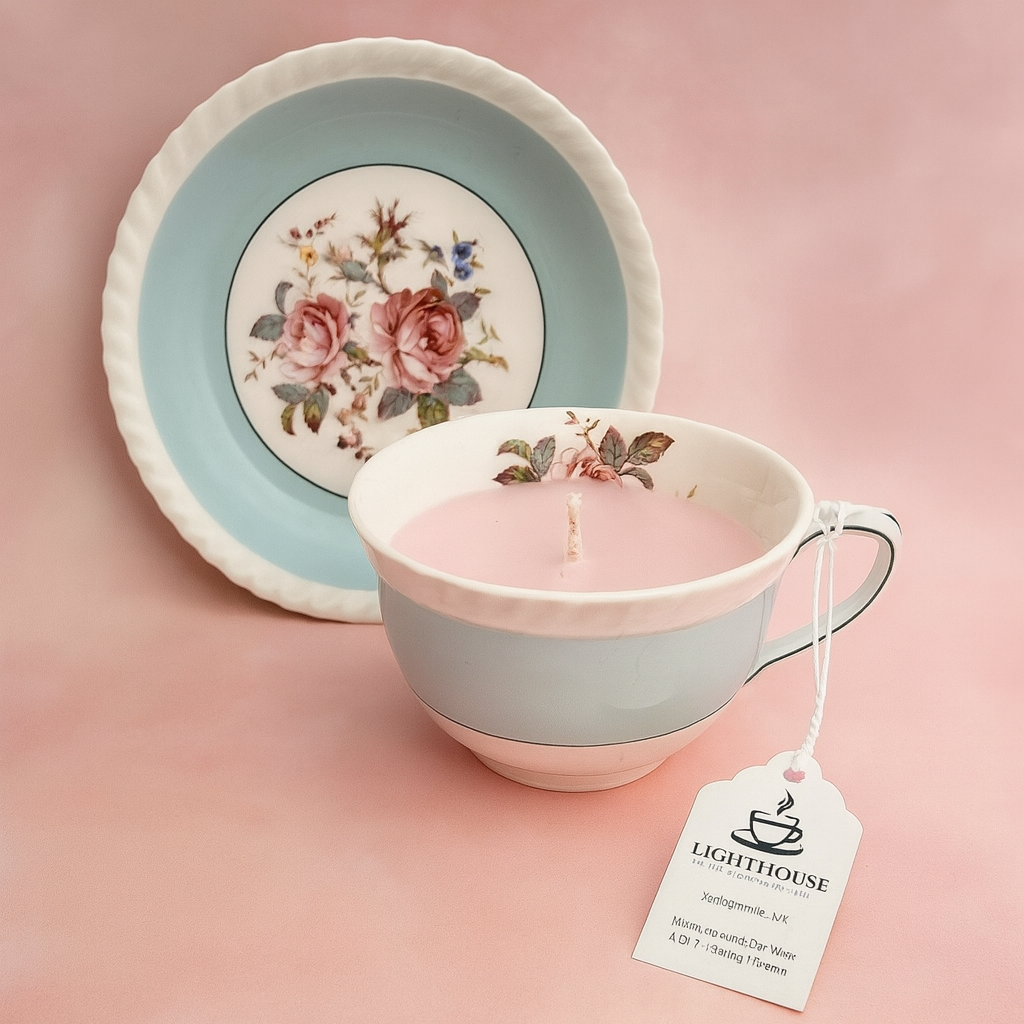 Old English Rose Teacup & Saucer (Banana Nut Bread)